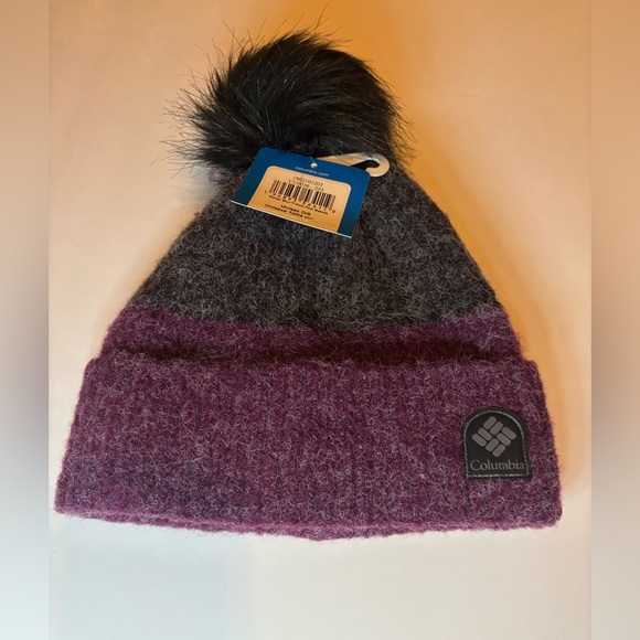 Columbia Charcoal and Plum Knit Beanie - Picture 1 of 1